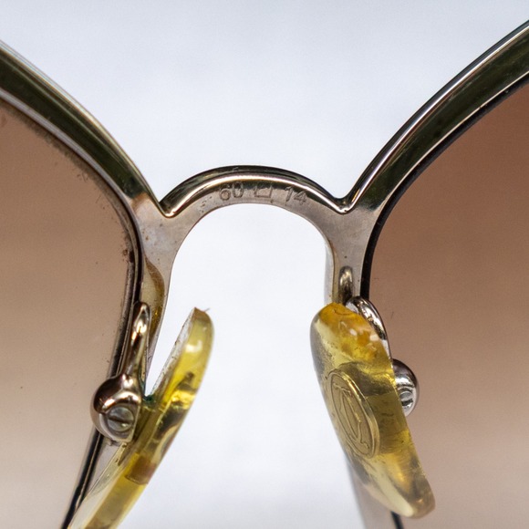 Vintage Cartier Trinity de‎ Cartier CT0089S Cat Eye Sunglasses Gold Silver Brown - Picture 9 of 14